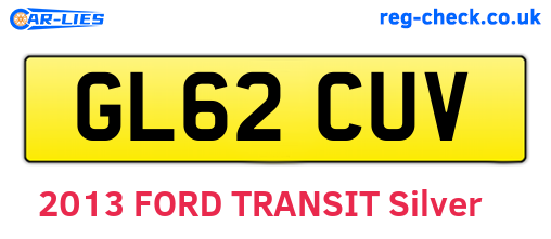GL62CUV are the vehicle registration plates.