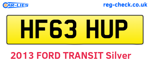 HF63HUP are the vehicle registration plates.