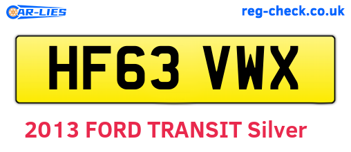 HF63VWX are the vehicle registration plates.