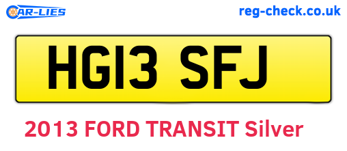 HG13SFJ are the vehicle registration plates.
