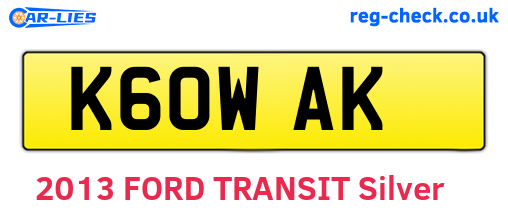 K60WAK are the vehicle registration plates.