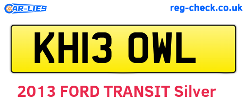 KH13OWL are the vehicle registration plates.
