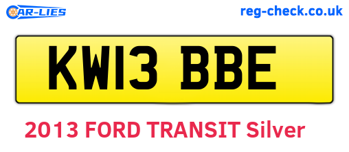 KW13BBE are the vehicle registration plates.