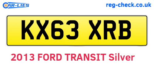 KX63XRB are the vehicle registration plates.