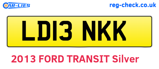 LD13NKK are the vehicle registration plates.