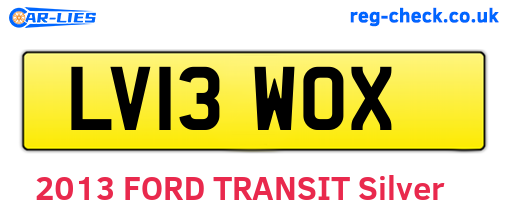 LV13WOX are the vehicle registration plates.