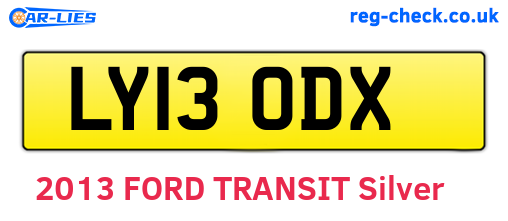 LY13ODX are the vehicle registration plates.