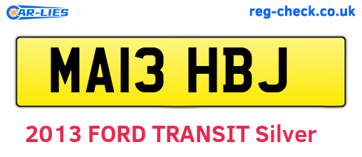 MA13HBJ are the vehicle registration plates.