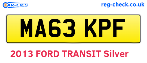 MA63KPF are the vehicle registration plates.