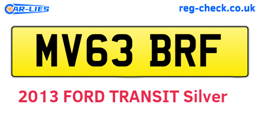 MV63BRF are the vehicle registration plates.