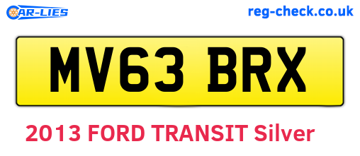 MV63BRX are the vehicle registration plates.