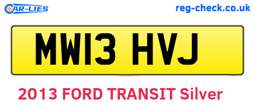 MW13HVJ are the vehicle registration plates.