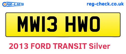 MW13HWO are the vehicle registration plates.