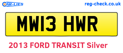 MW13HWR are the vehicle registration plates.