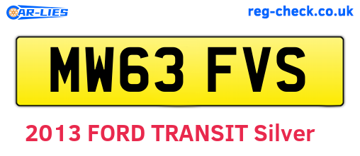 MW63FVS are the vehicle registration plates.