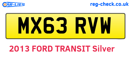 MX63RVW are the vehicle registration plates.