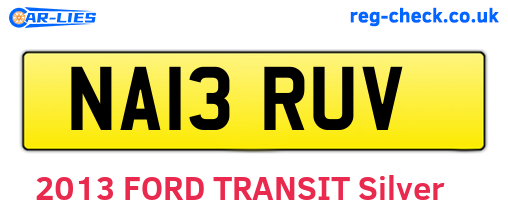 NA13RUV are the vehicle registration plates.