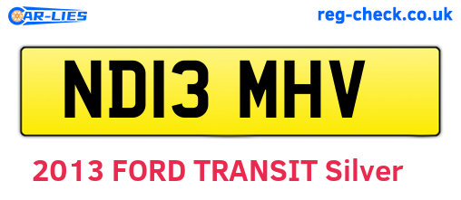 ND13MHV are the vehicle registration plates.
