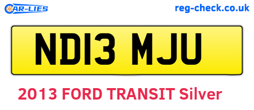 ND13MJU are the vehicle registration plates.