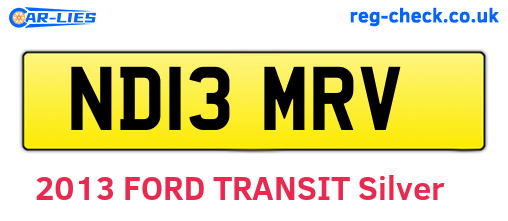 ND13MRV are the vehicle registration plates.