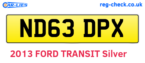 ND63DPX are the vehicle registration plates.