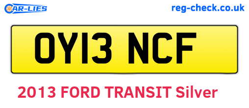 OY13NCF are the vehicle registration plates.