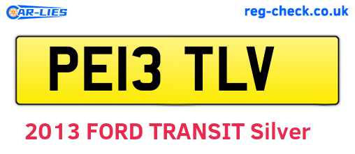 PE13TLV are the vehicle registration plates.