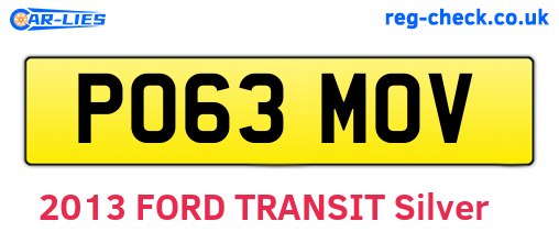 PO63MOV are the vehicle registration plates.