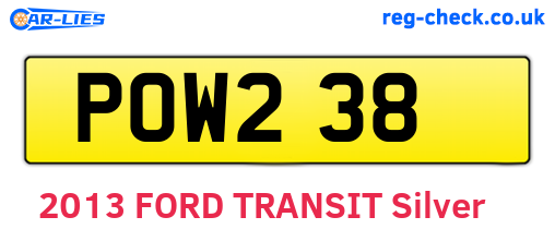 POW238 are the vehicle registration plates.