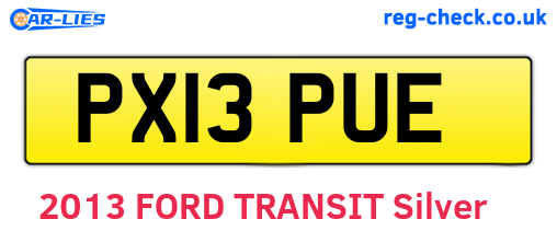 PX13PUE are the vehicle registration plates.