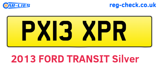 PX13XPR are the vehicle registration plates.