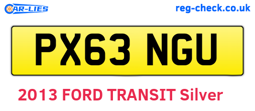 PX63NGU are the vehicle registration plates.