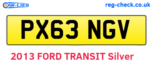 PX63NGV are the vehicle registration plates.