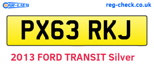 PX63RKJ are the vehicle registration plates.