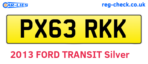 PX63RKK are the vehicle registration plates.