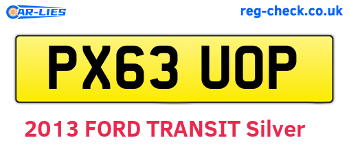 PX63UOP are the vehicle registration plates.
