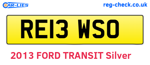 RE13WSO are the vehicle registration plates.