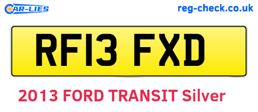 RF13FXD are the vehicle registration plates.