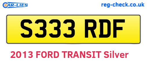 S333RDF are the vehicle registration plates.