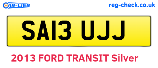 SA13UJJ are the vehicle registration plates.