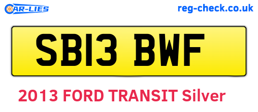 SB13BWF are the vehicle registration plates.