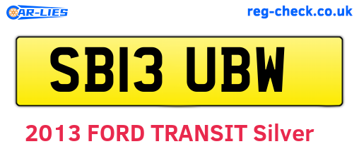 SB13UBW are the vehicle registration plates.