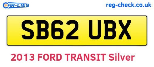 SB62UBX are the vehicle registration plates.