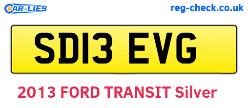 SD13EVG are the vehicle registration plates.