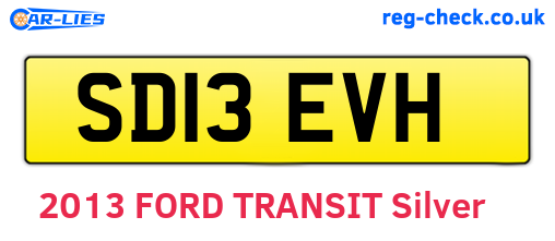 SD13EVH are the vehicle registration plates.