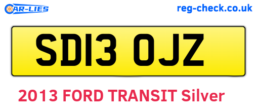 SD13OJZ are the vehicle registration plates.