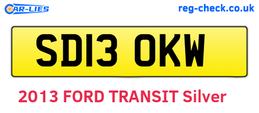 SD13OKW are the vehicle registration plates.