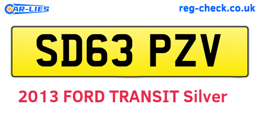 SD63PZV are the vehicle registration plates.