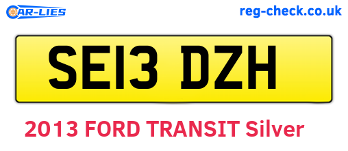 SE13DZH are the vehicle registration plates.