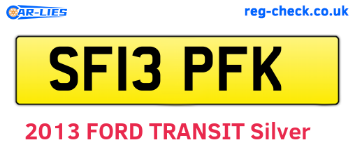 SF13PFK are the vehicle registration plates.